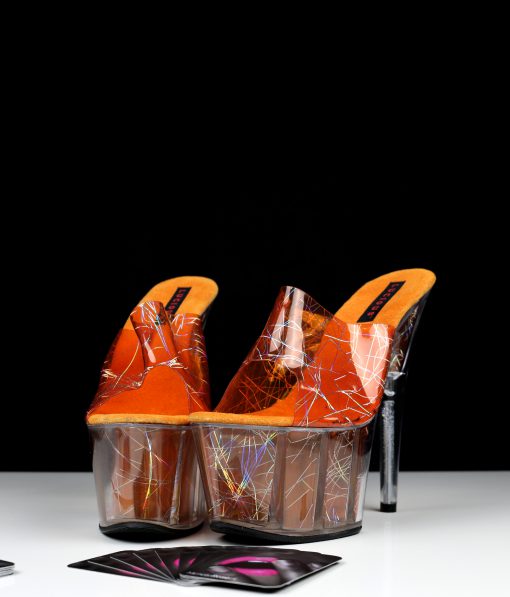 Oranje plateau pumps - Afbeelding 3