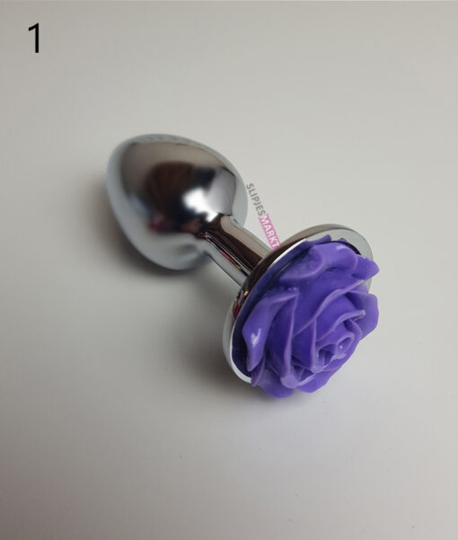 Kleine buttplug met roosje (meerdere kleuren)