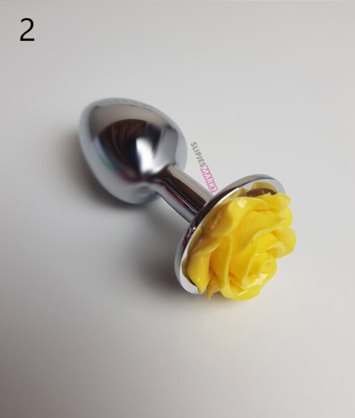 Kleine buttplug met roosje (meerdere kleuren) - Afbeelding 2