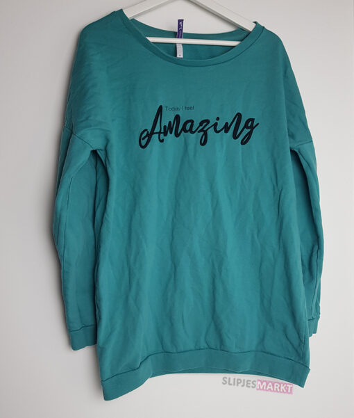 Groene veel gedragen oversized sweater