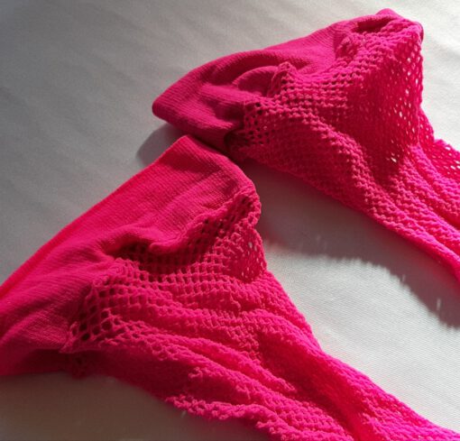 Neon roze visnet kousen - Afbeelding 2