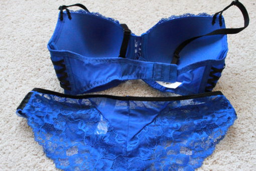 Blauw zwart bh setje - Afbeelding 2