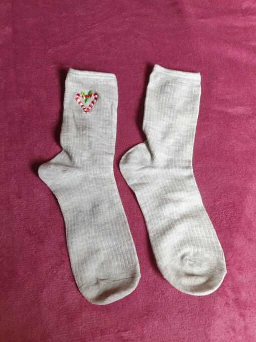 Grijze kerst sokken