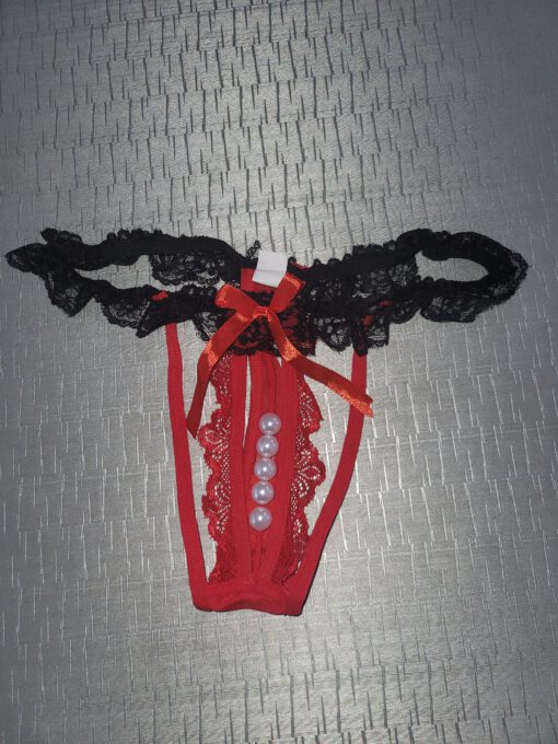 Sexy rood/zwarte string