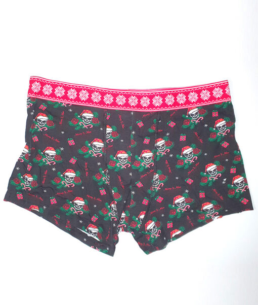 Merry X-Mas boxer met skelettenhoofden