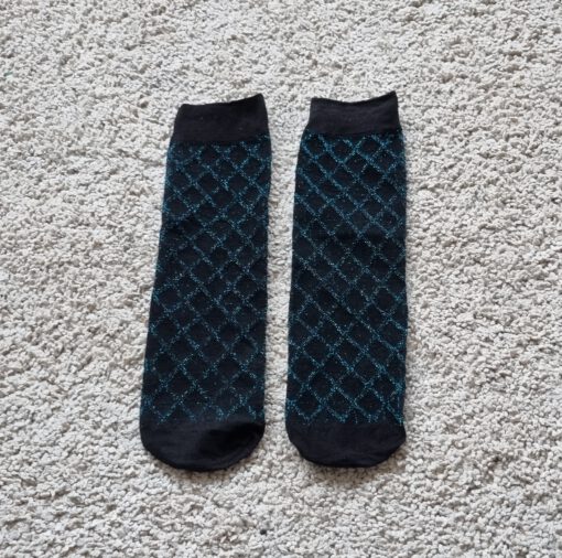 Pantysokken met blauwe glitters