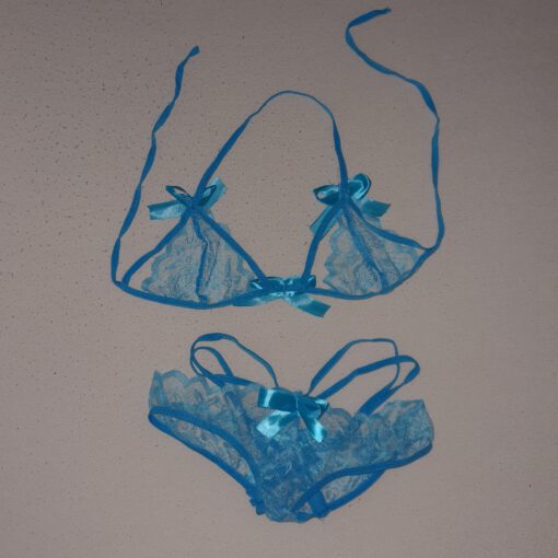 Kanten setje blauw - Afbeelding 2