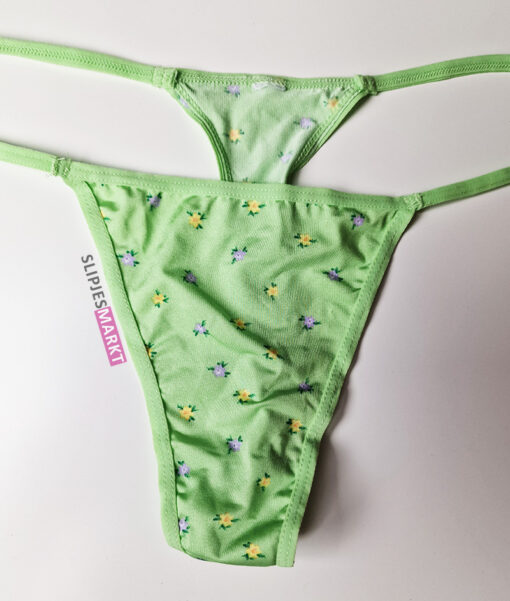 Groen stringetje met bloemetjes - Afbeelding 3