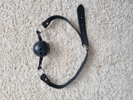 Zwarte gag ball - Afbeelding 2