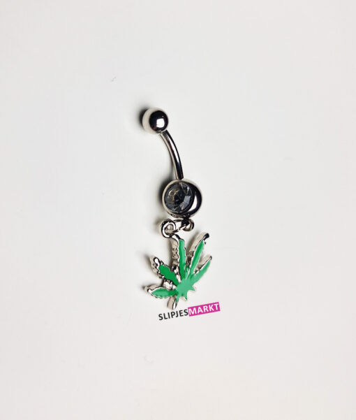 Navelpiercing met wietblad - Afbeelding 2