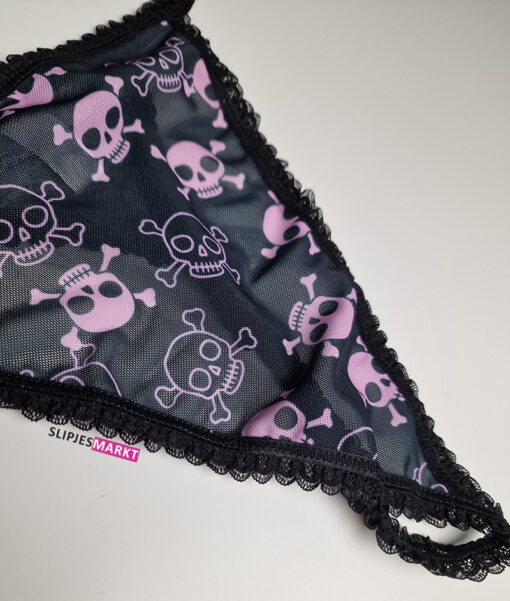 Stringetje met roze schedels - Afbeelding 3
