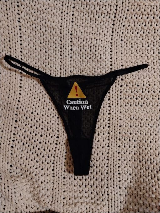 String caution when wet