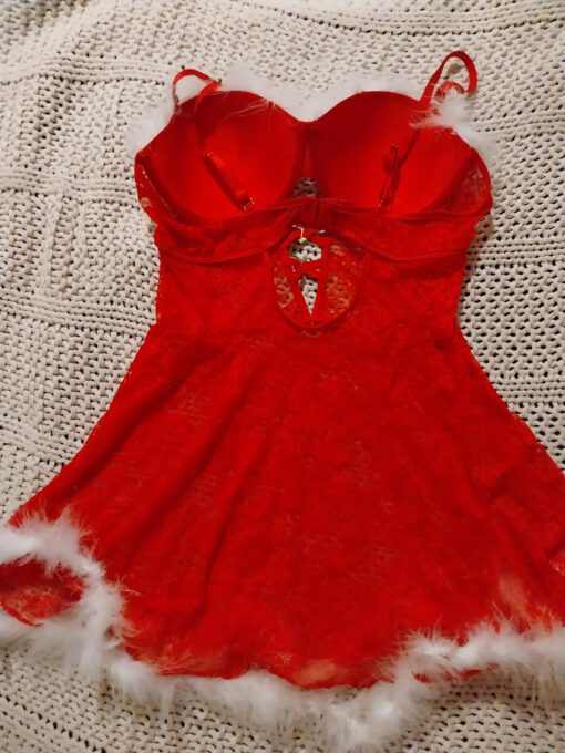 Kerst babydoll + string - Afbeelding 4