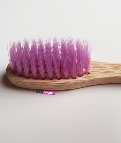 Bamboo tandenborstel paars - Afbeelding 2
