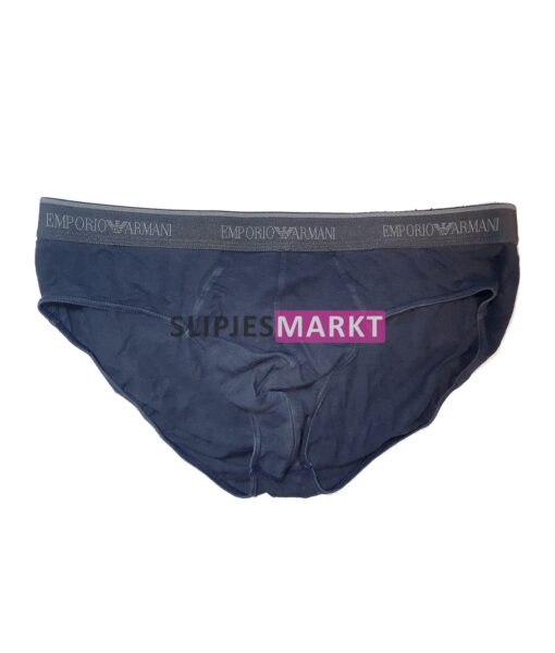 Gedragen Emporio Armani slip blauw met grijze boord