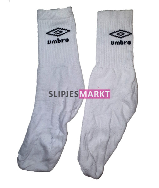 Oude gedragen sportsokken Umbro