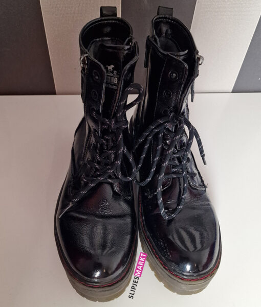 Mustang veterboots zwart lak - Afbeelding 4