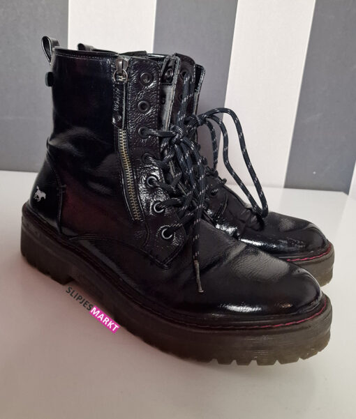 Mustang veterboots zwart lak - Afbeelding 5