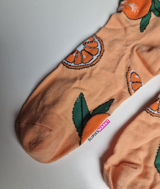 Oranje sokken met sinaasappel print - Afbeelding 2
