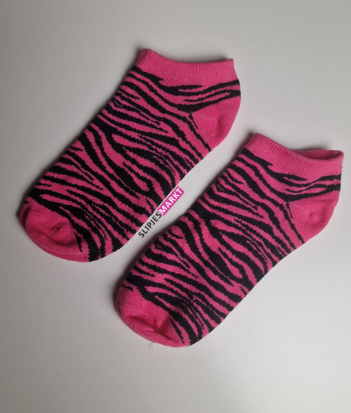 Roze/zwarte enkelsokjes