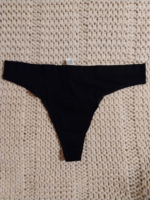 Zwarte katoenen string