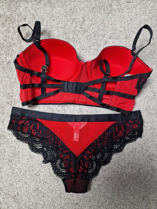 BH-setje rood met zwart kant - Afbeelding 2
