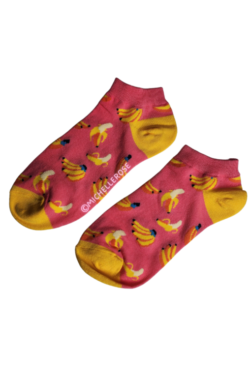 Enkelsokjes banaantjes - roze