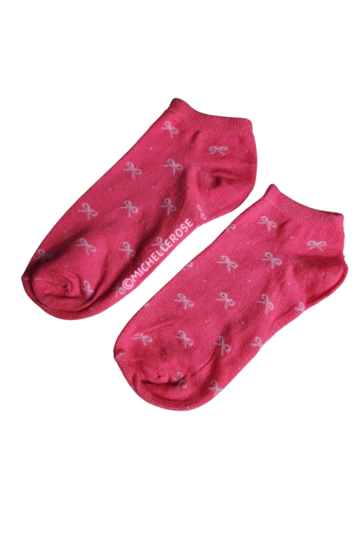 Enkelsokjes strikjes - roze