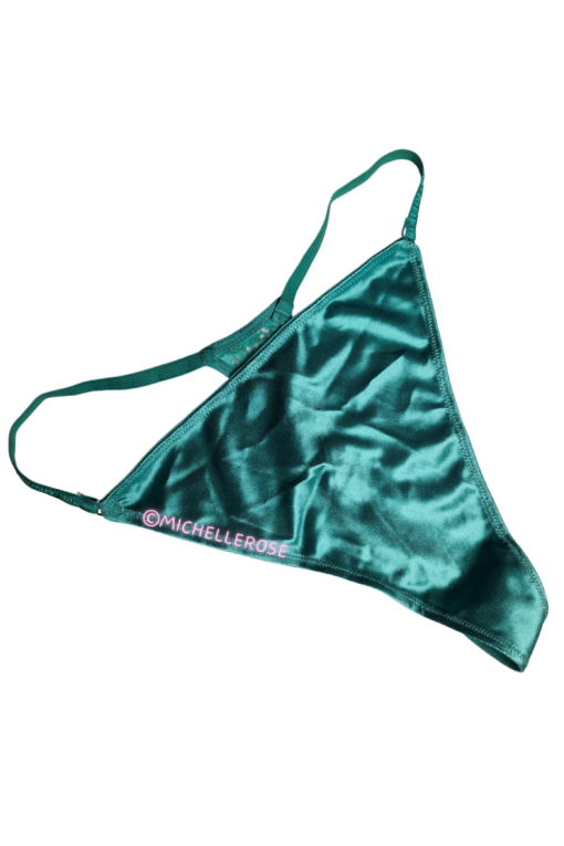 Groene satijnen string