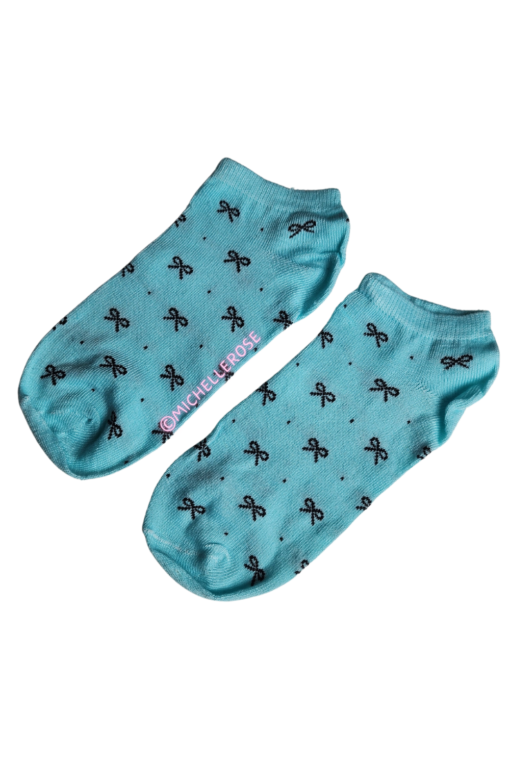 Enkelsokjes strikjes - turquoise