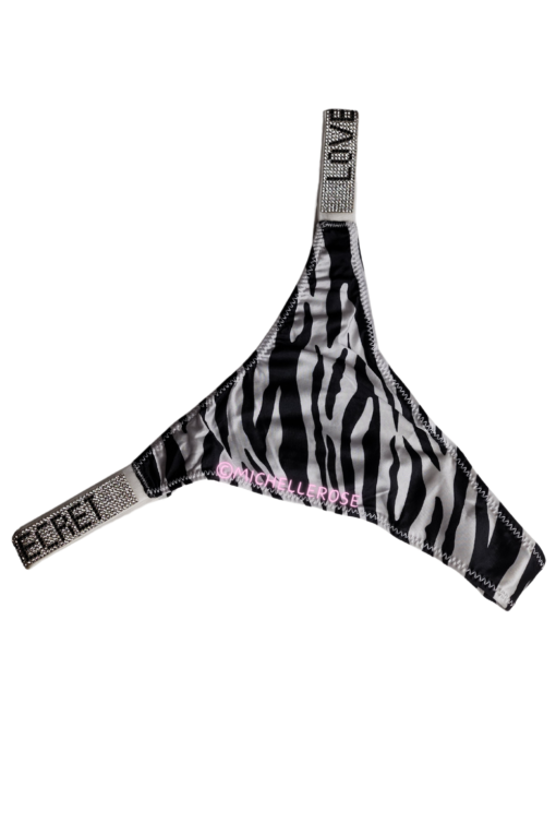 Zebra nylon string met strass steentjes