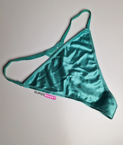 Groene satijnen string - Afbeelding 2