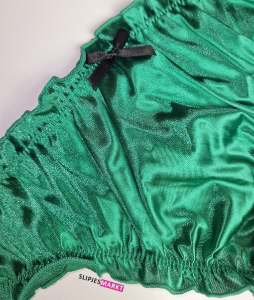 Groene satijnen string met strikje - Afbeelding 4