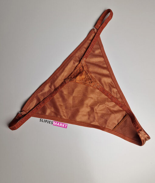 Roest-bruine satijnen string - Afbeelding 5