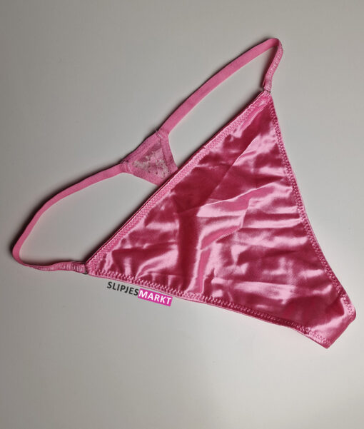 Roze satijnen string - Afbeelding 2