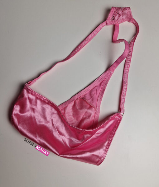Roze satijnen string - Afbeelding 3