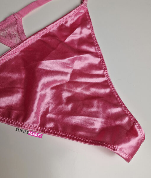 Roze satijnen string - Afbeelding 4