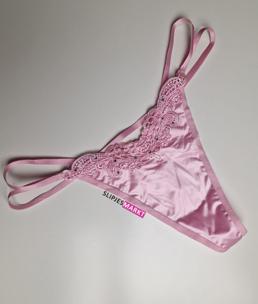 Roze satijnen stringetje - Afbeelding 2