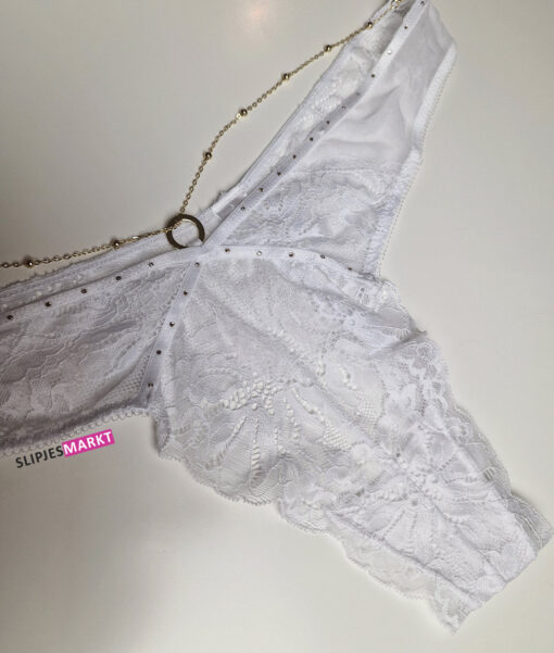 Witte kanten string met sieraad - Afbeelding 2