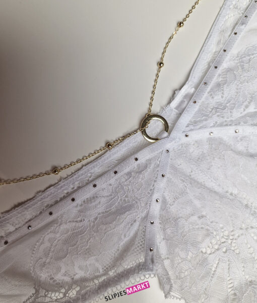Witte kanten string met sieraad - Afbeelding 3
