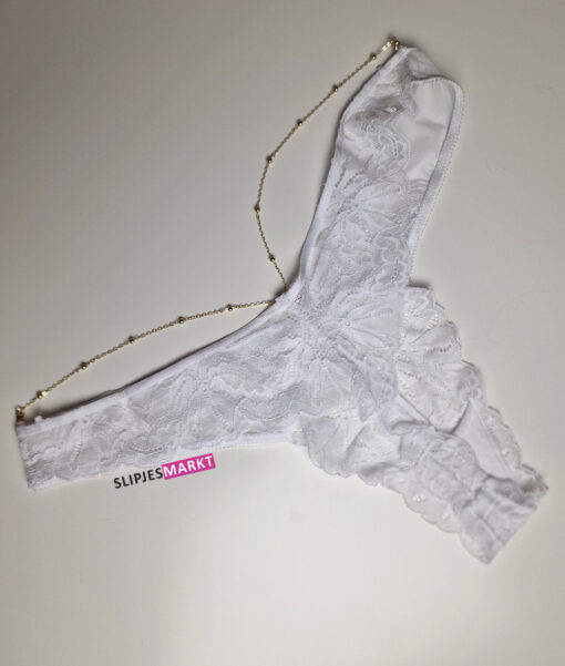 Witte kanten string met sieraad - Afbeelding 4