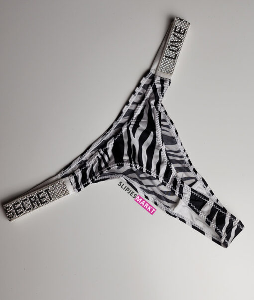 Zebra nylon string met strass steentjes - Afbeelding 5