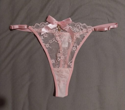Roze kanten string