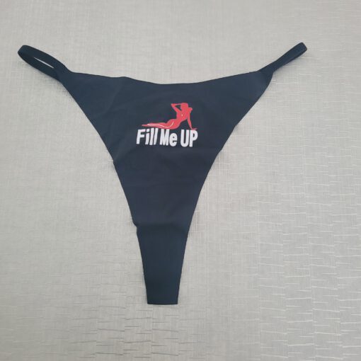 Zwarte string "Fill me up"