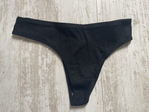 Zwarte katoenen string