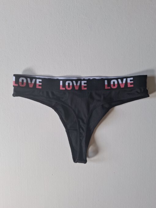 Zwarte string met love - Afbeelding 2