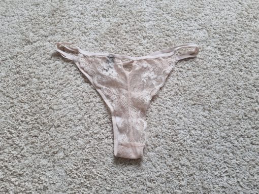 Doorzichtig kanten beige string - Afbeelding 2