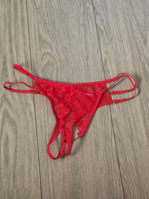Rode string met open kruis