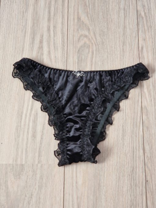 Velours slipje zwart