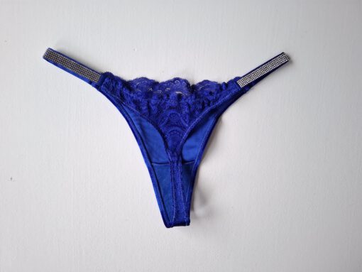 Blauwe fluwelen string - Afbeelding 2